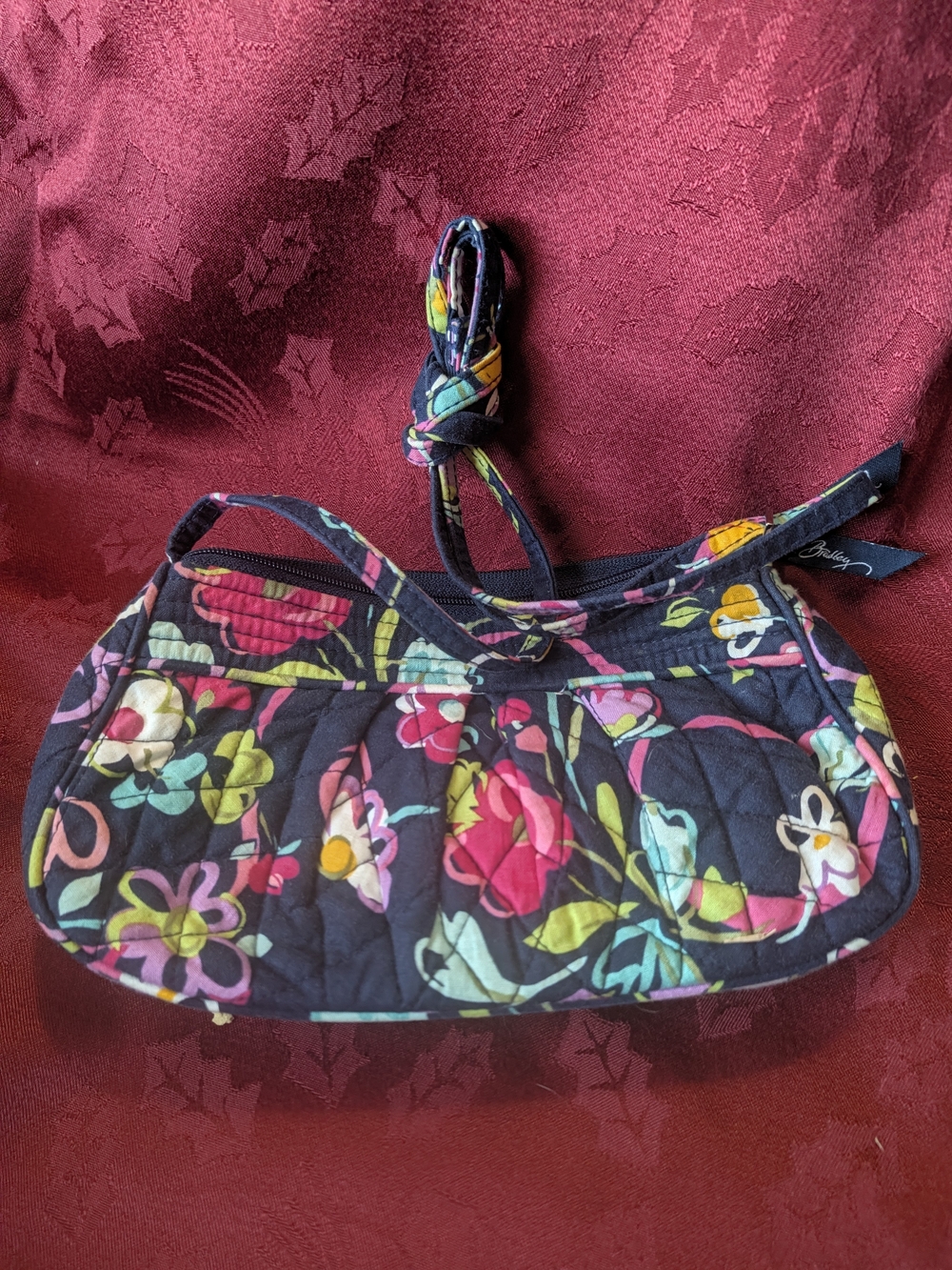 Vera Bradley Quilted Floral Small Crossbody Bag in Black Multi
